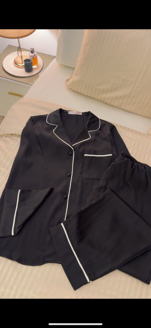 Black satin pajama