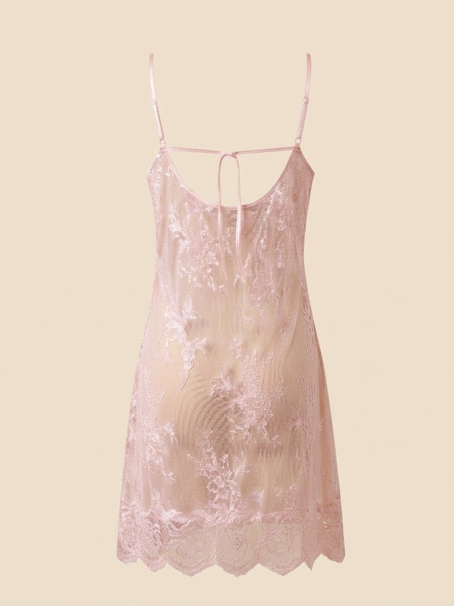 Pink satin nightwear
