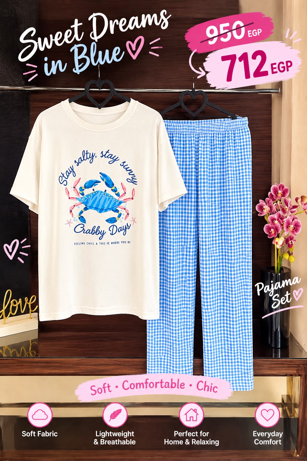 Crab Cotton Pajama