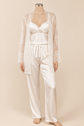 Ivory Lace Satin Bridal Set - One Size
