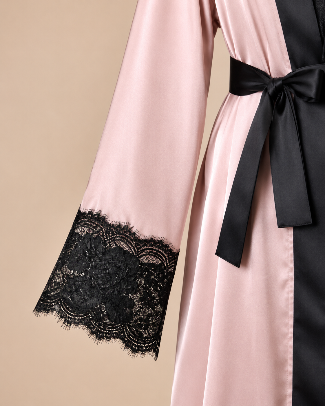 Blush Pink Satin Robe Set