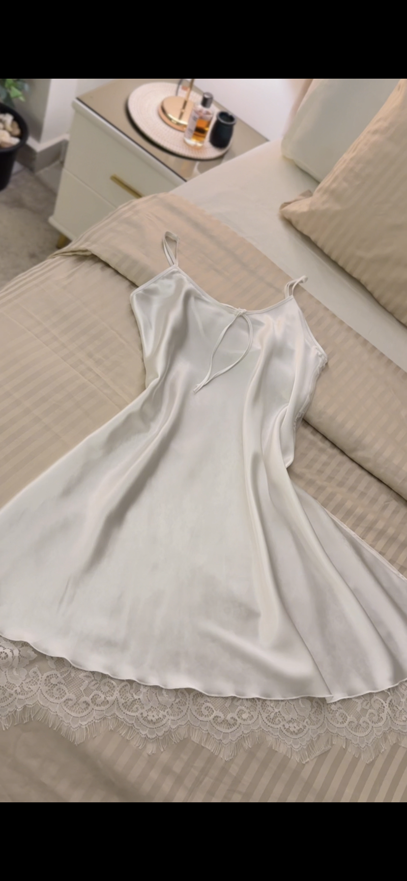 White satin dress