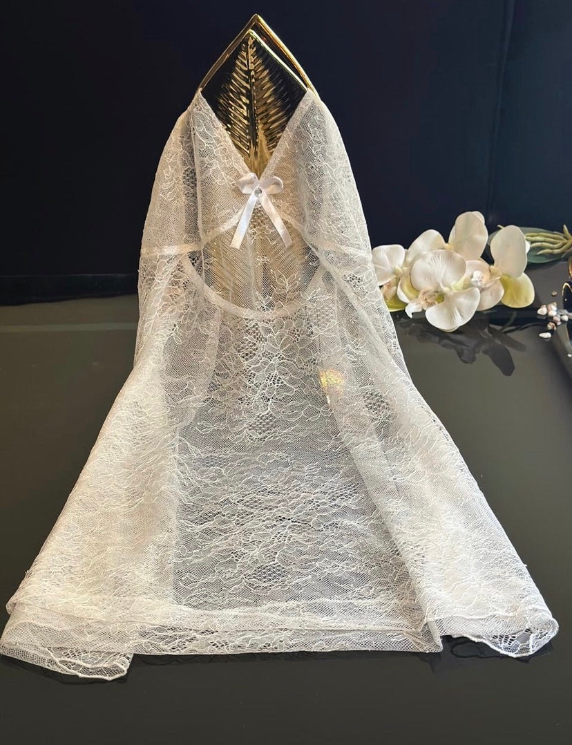 White Lace Bow Nightdress