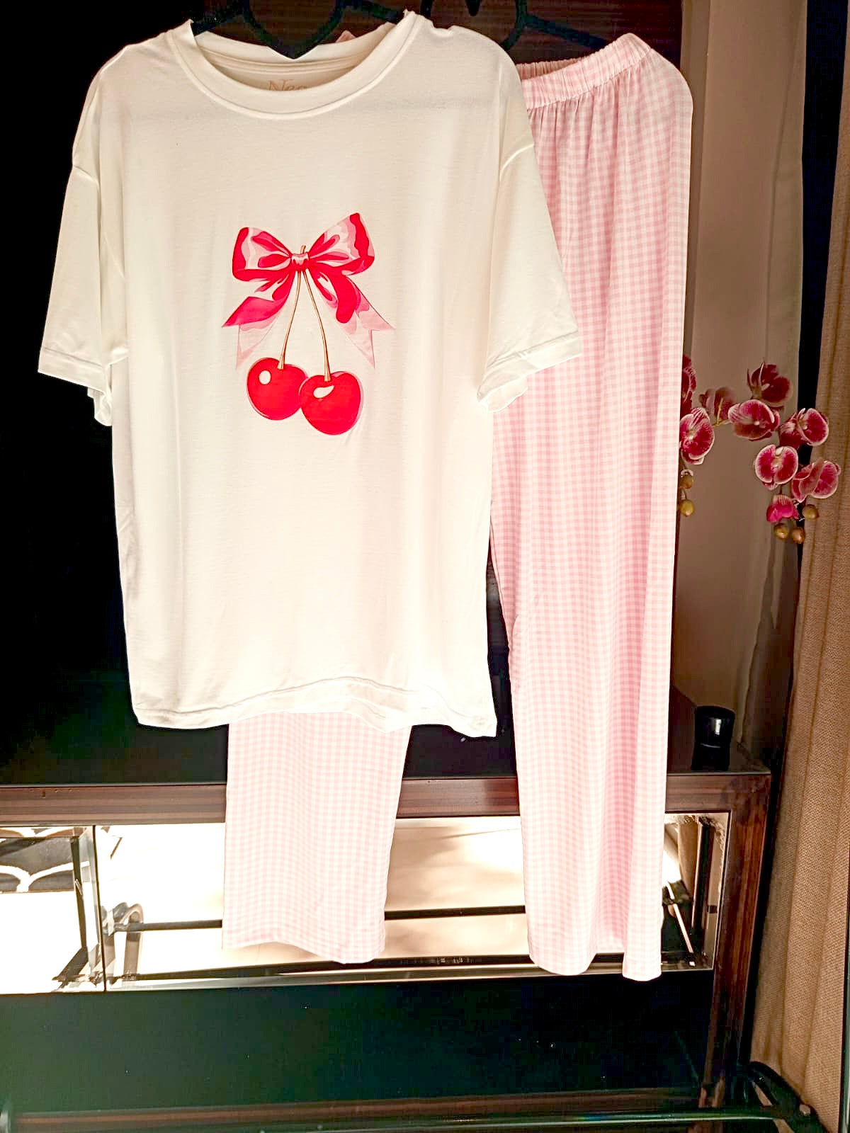 Bow pink Cotton Pajama