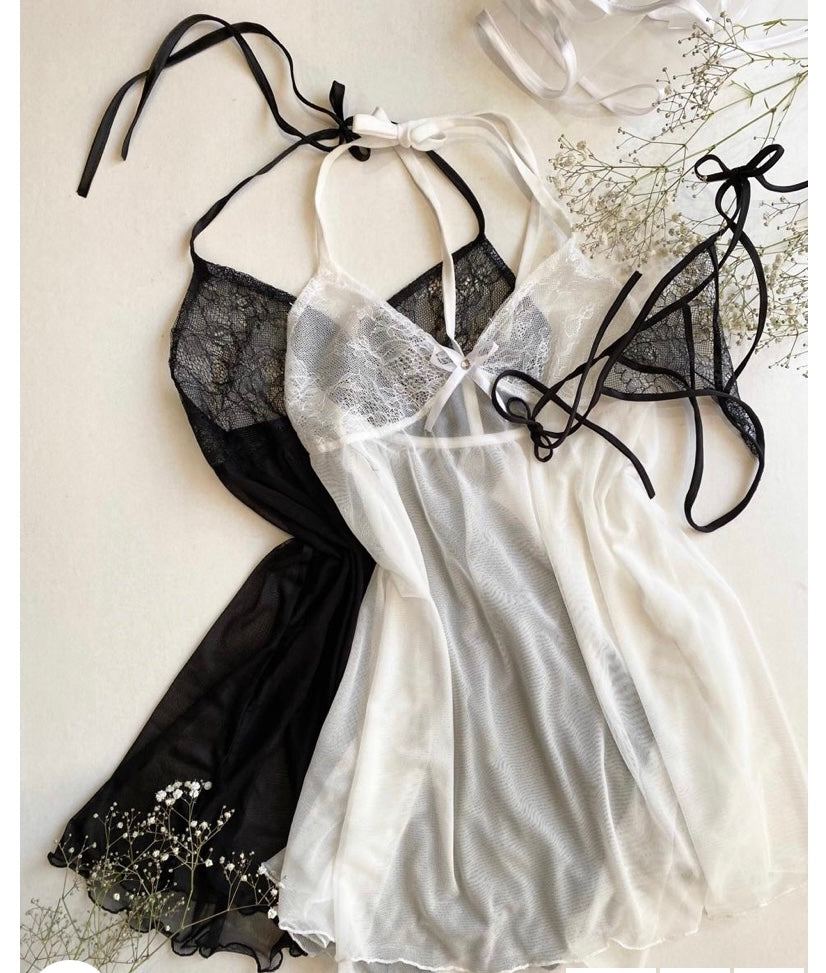 Black Lace Nightdress