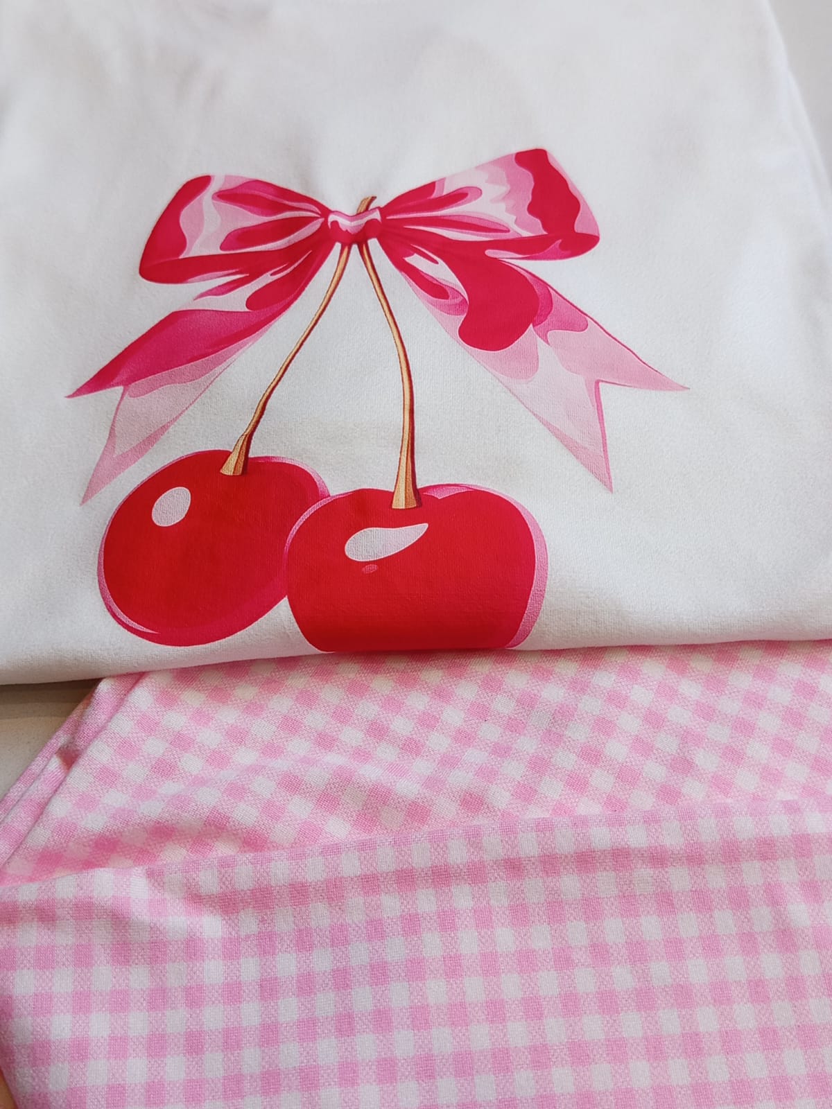 Bow pink Cotton Pajama
