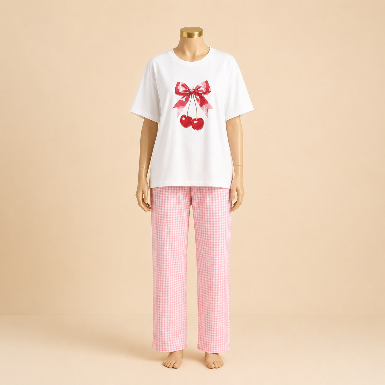 Bow pink Cotton Pajama