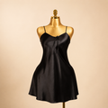 Black Satin Bow Nightdress