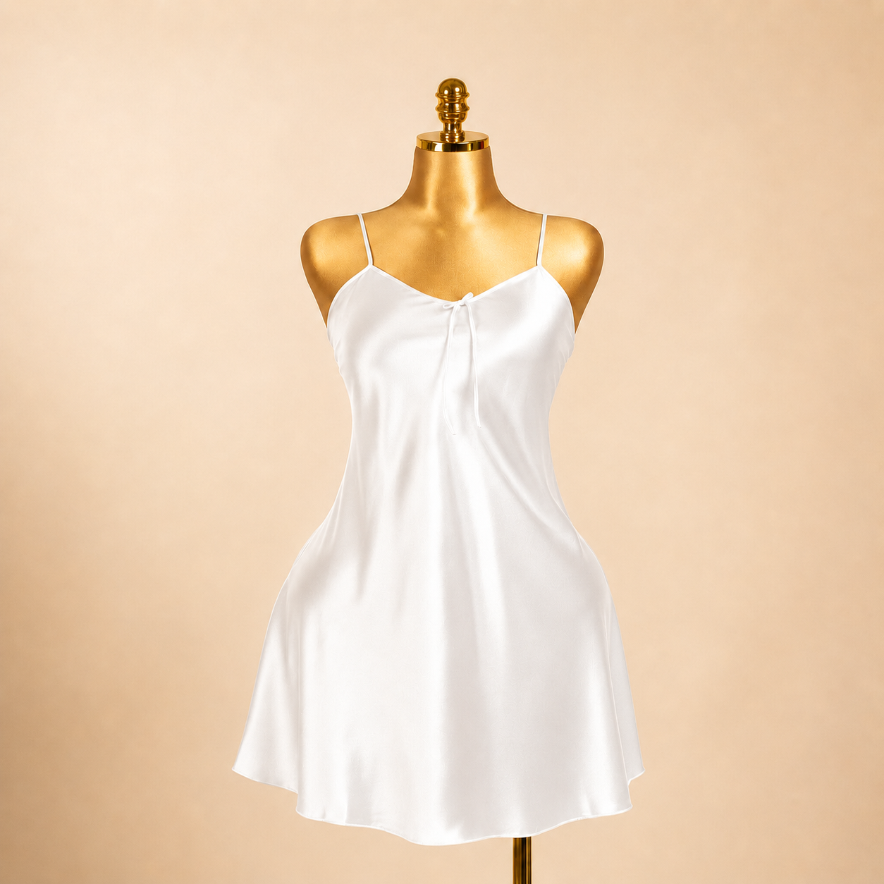 White Satin Bow Nightdress