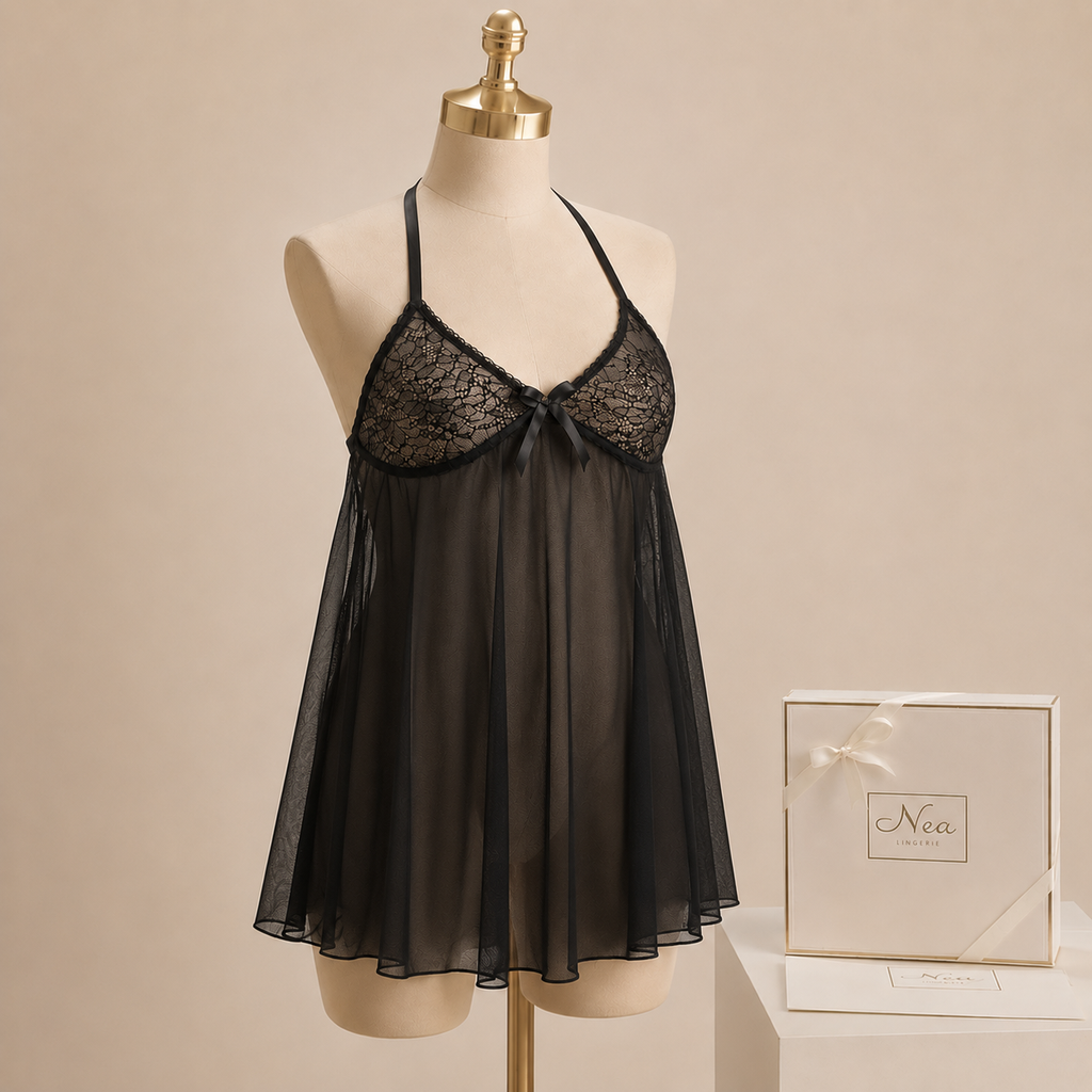 Black Lace Nightdress