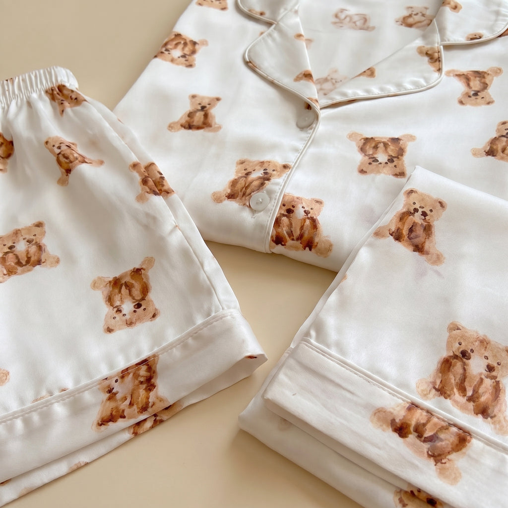 Teddy Bear Cotton 3-Piece Pajama Set