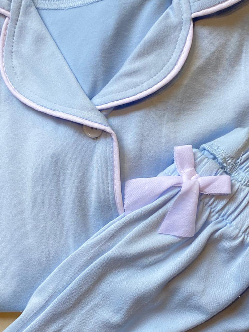 Baby Blue Soft Cotton Pajama Set