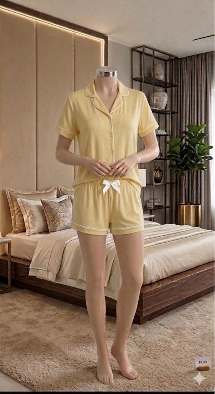 Lemon Soft Cotton Pajama Set