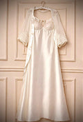 White Bridal Satin Robe Set