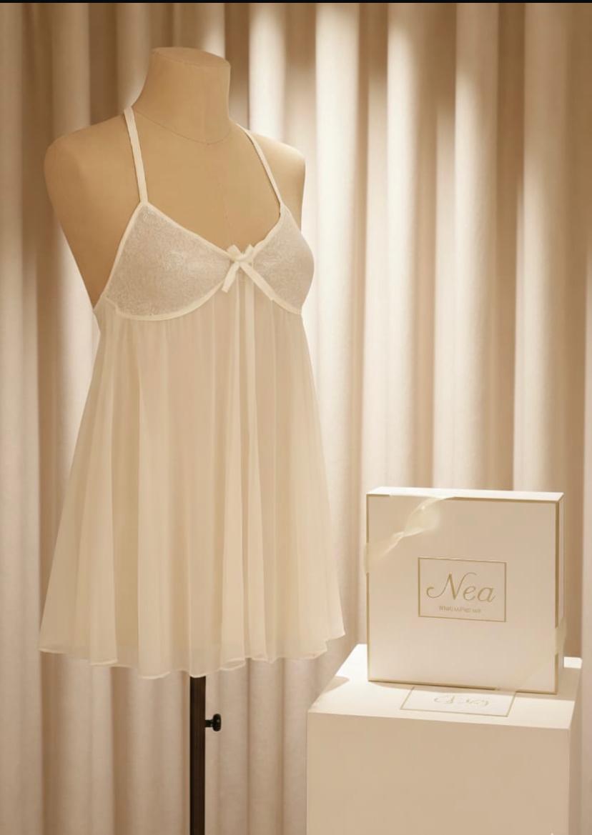 White Lace Mesh Nightdress