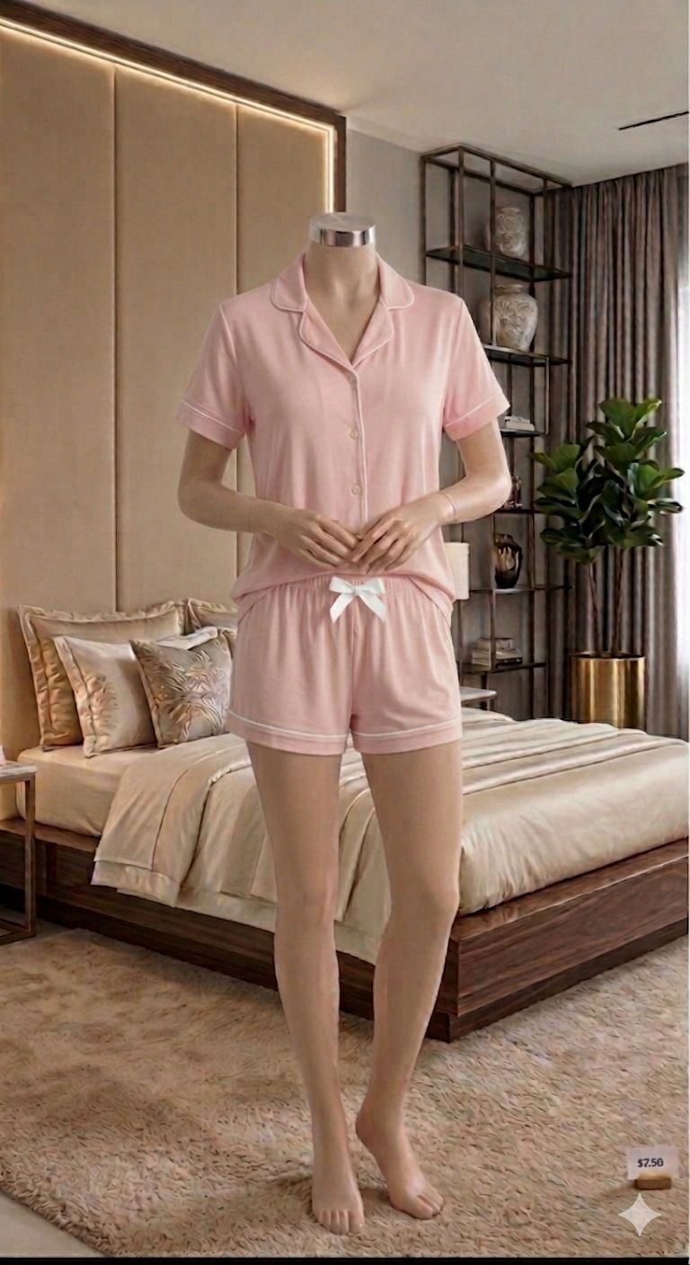 Pink Soft Cotton Pajama Set