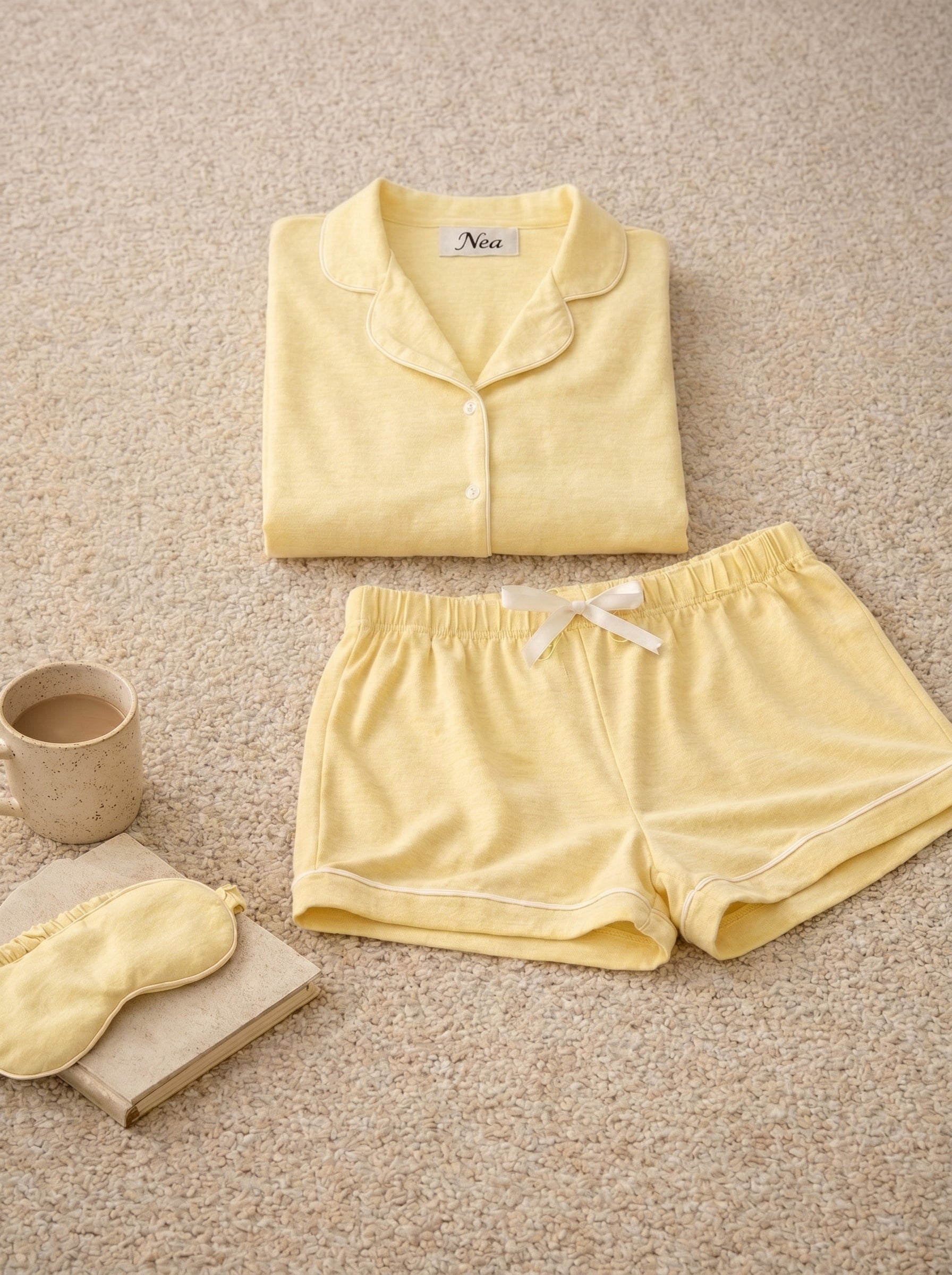 Lemon Soft Cotton Pajama Set
