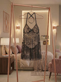 Black Lace Bow Nightdress