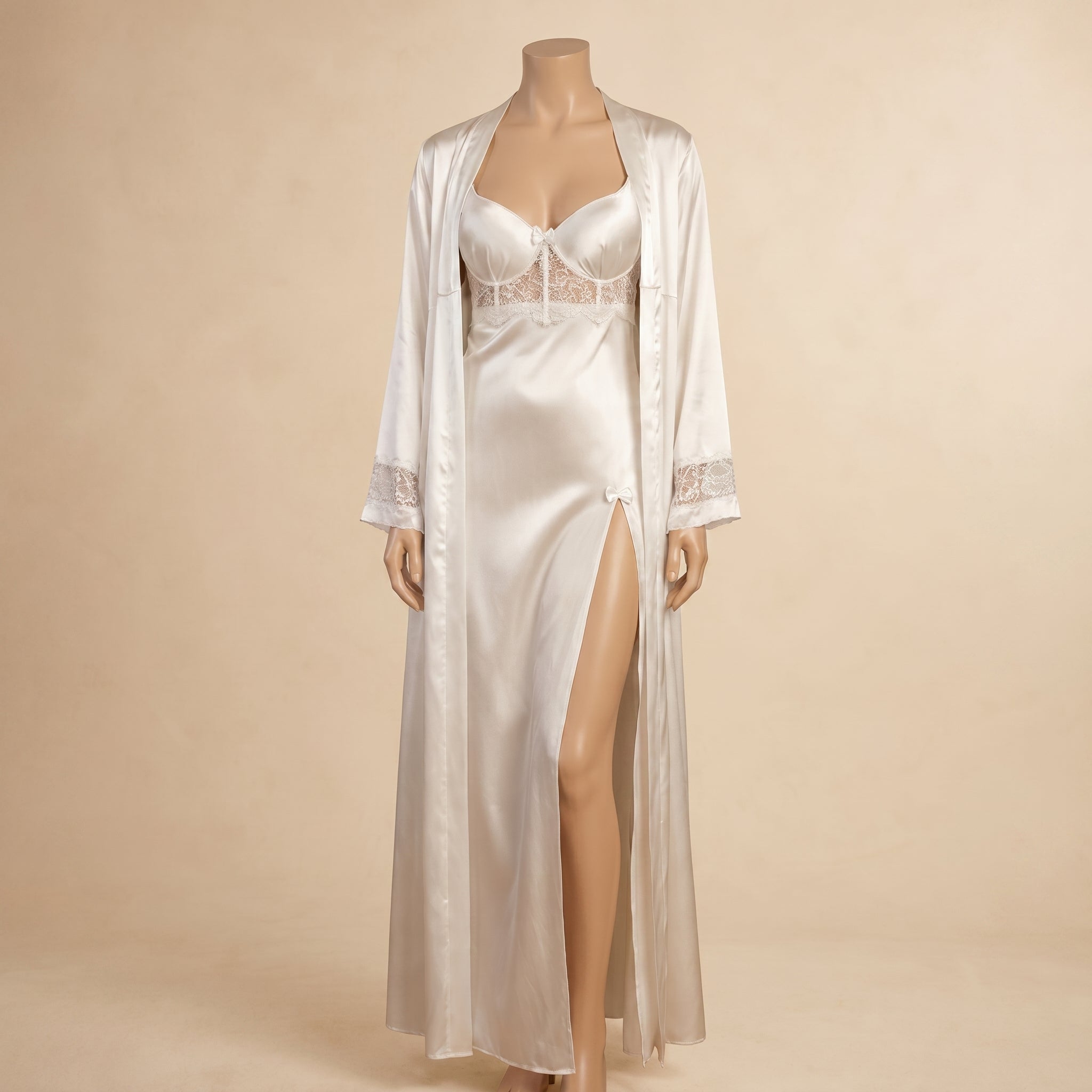 Ivory Grace Satin Bridal Set - One Size
