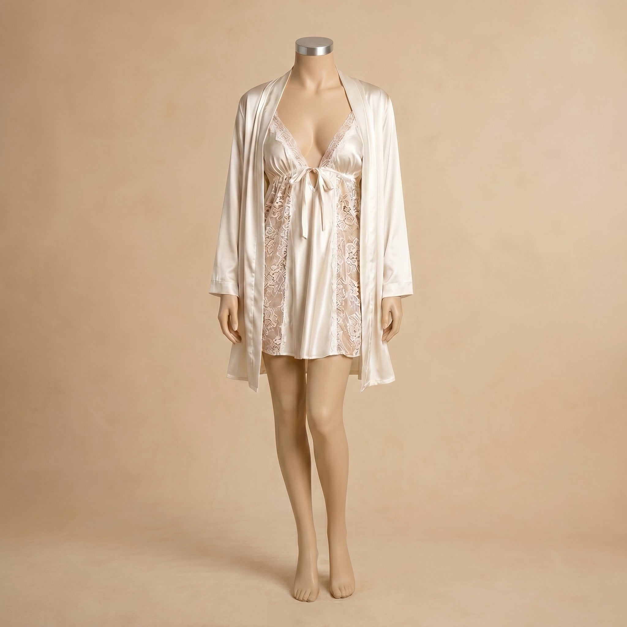 Pearl Lace Satin Bridal Set - One Size