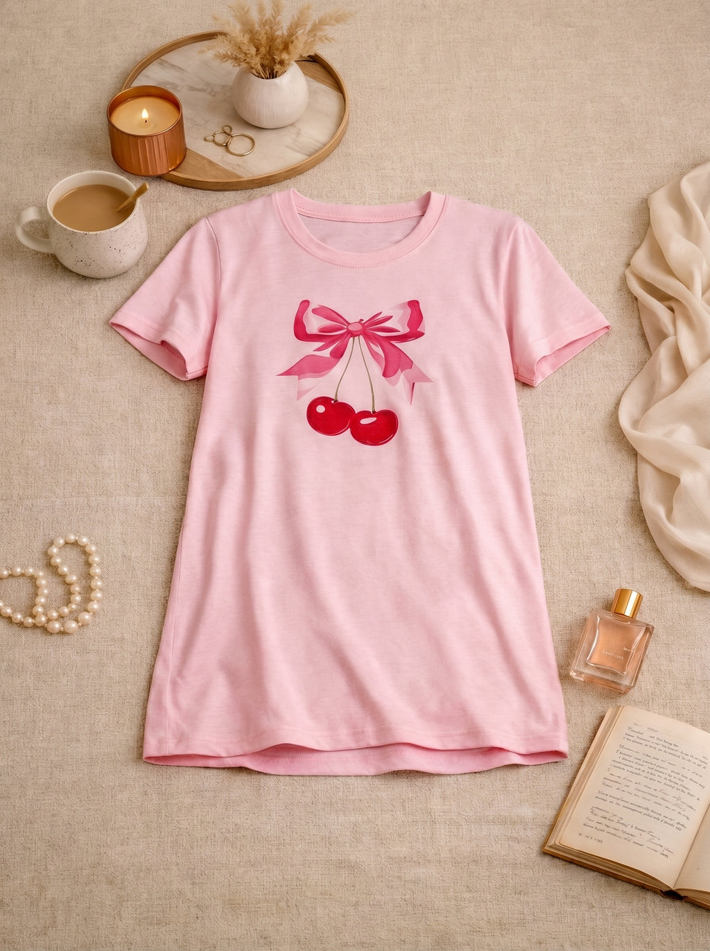 Cherry Bow Cotton Nightdress