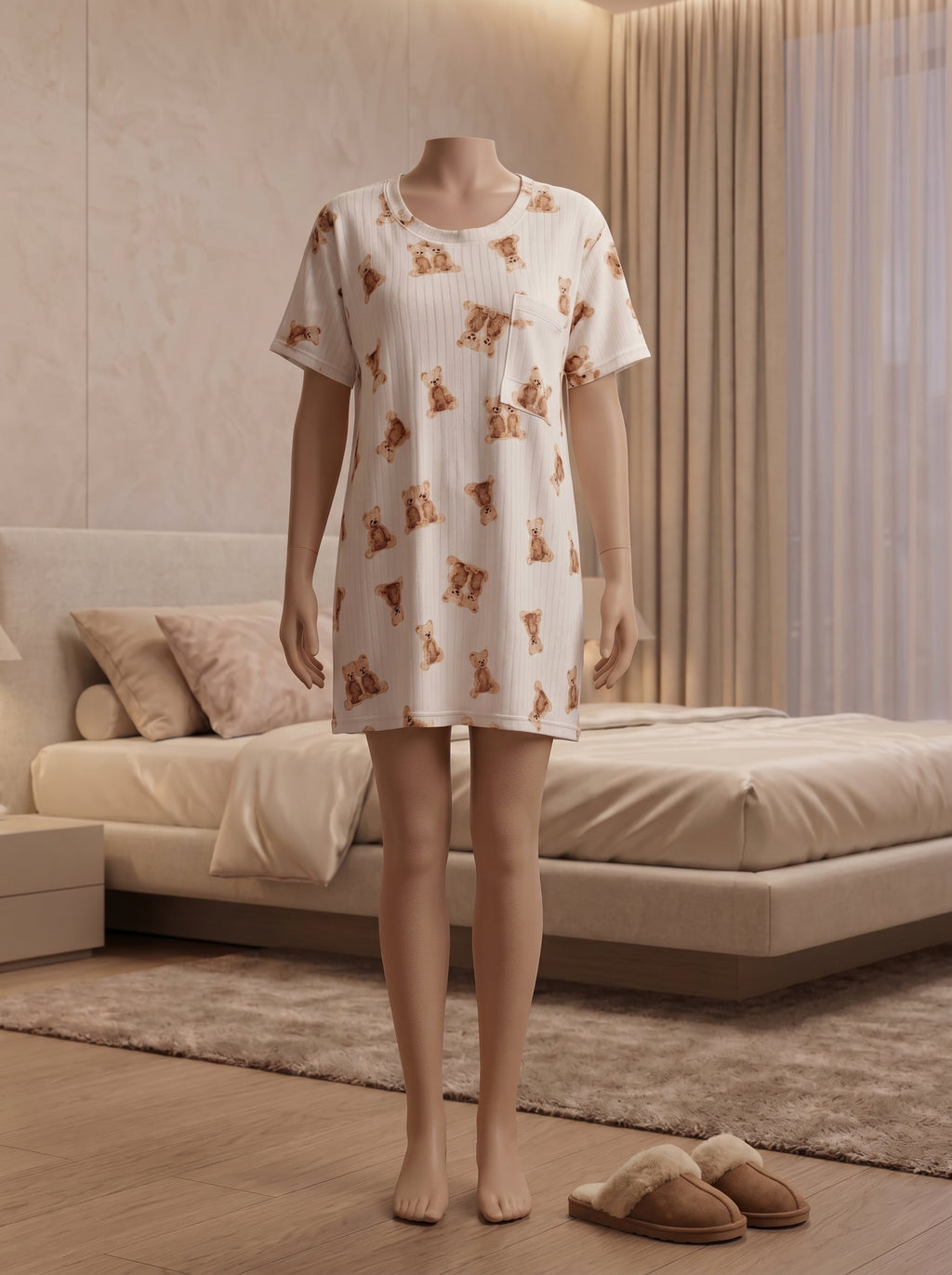 Teddy Dreams Cotton Nightdress