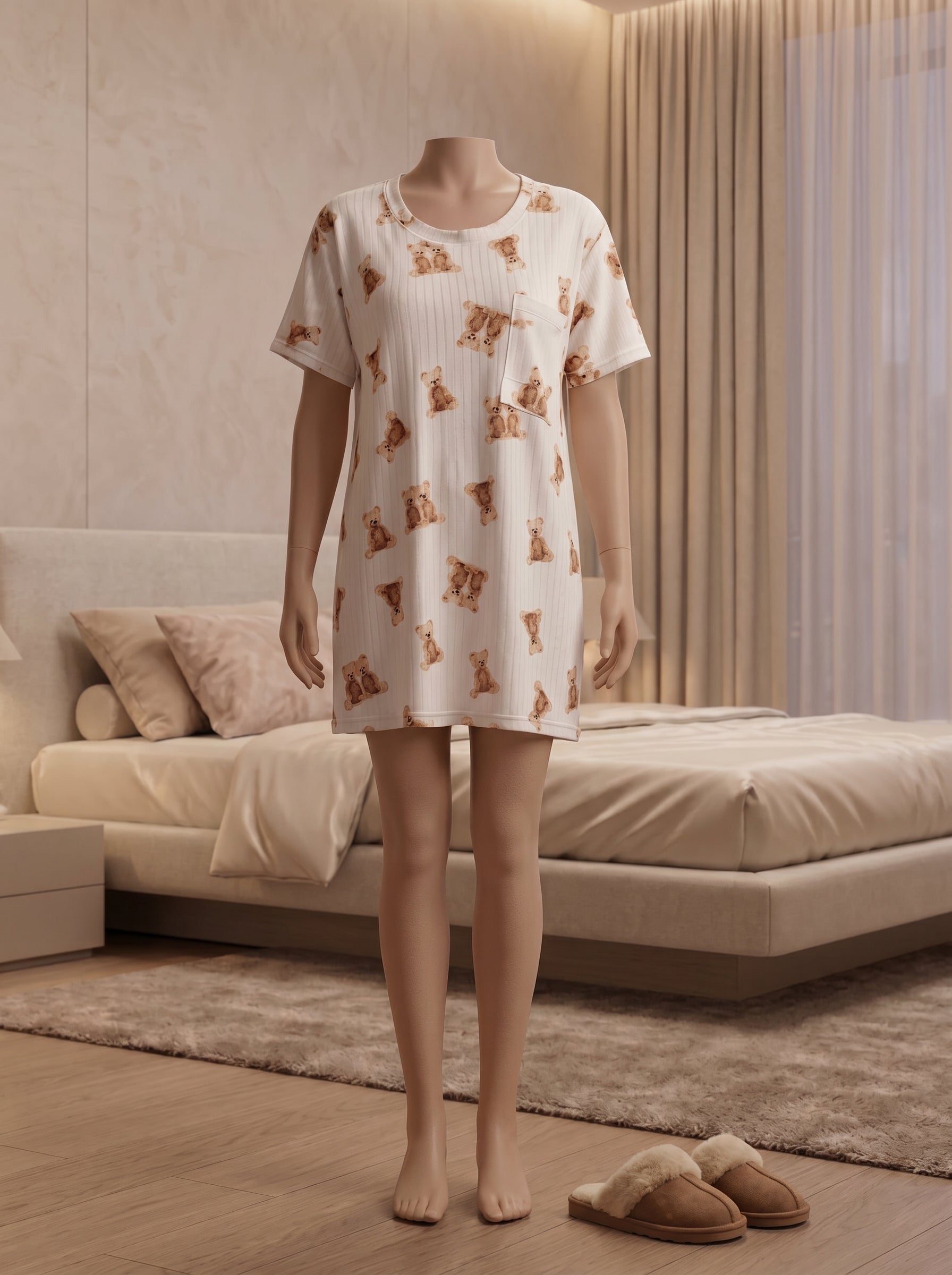 Teddy Dreams Cotton Nightdress