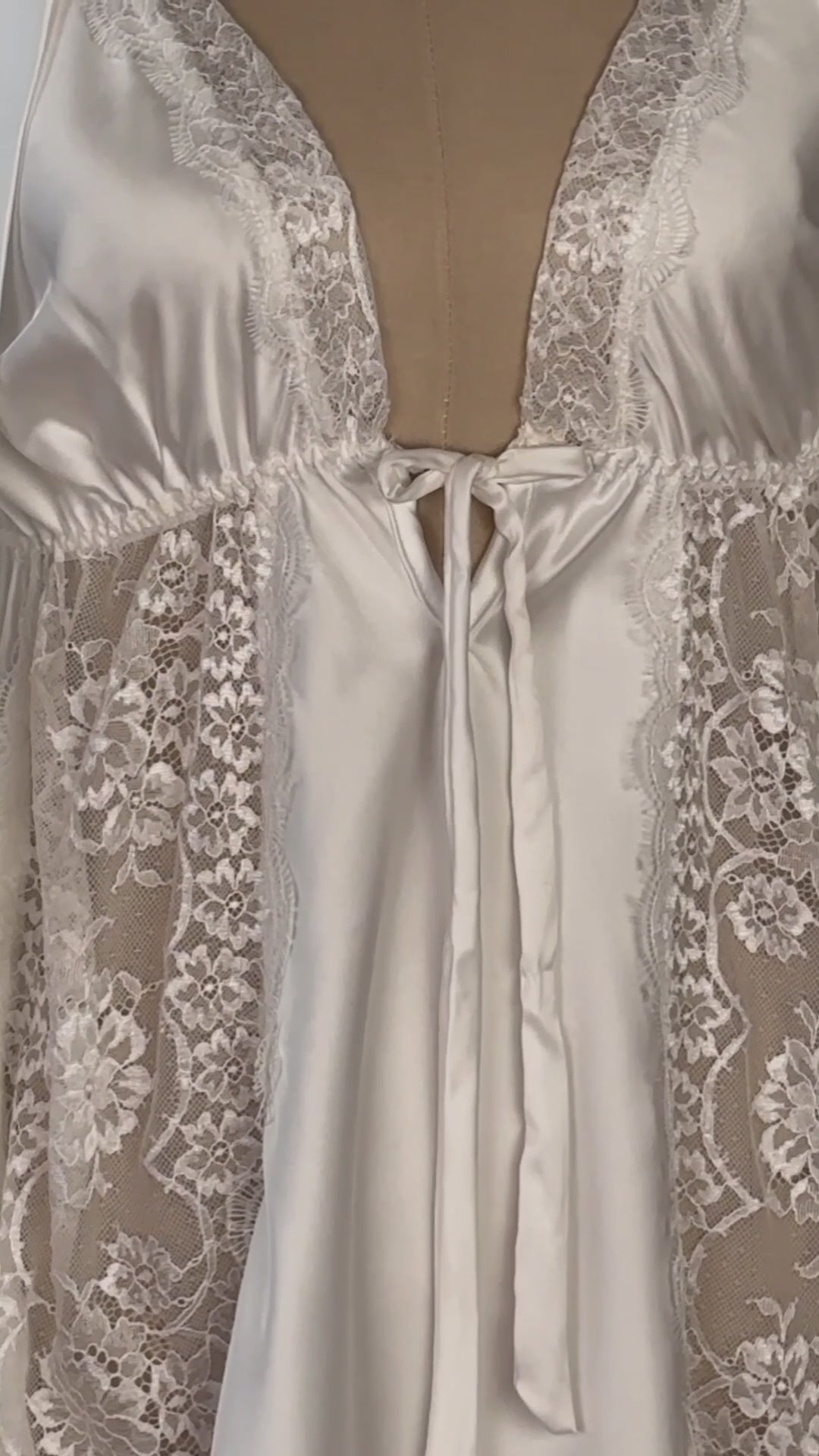 Pearl Lace Satin Bridal Set - One Size